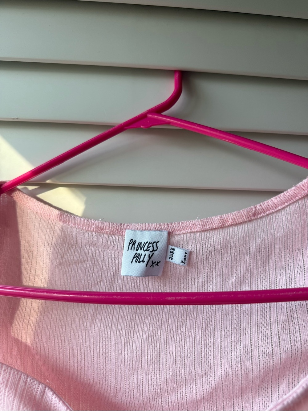 Princess Polly Pink Ribbed Ruched Crop Top - Picture 3 of 3